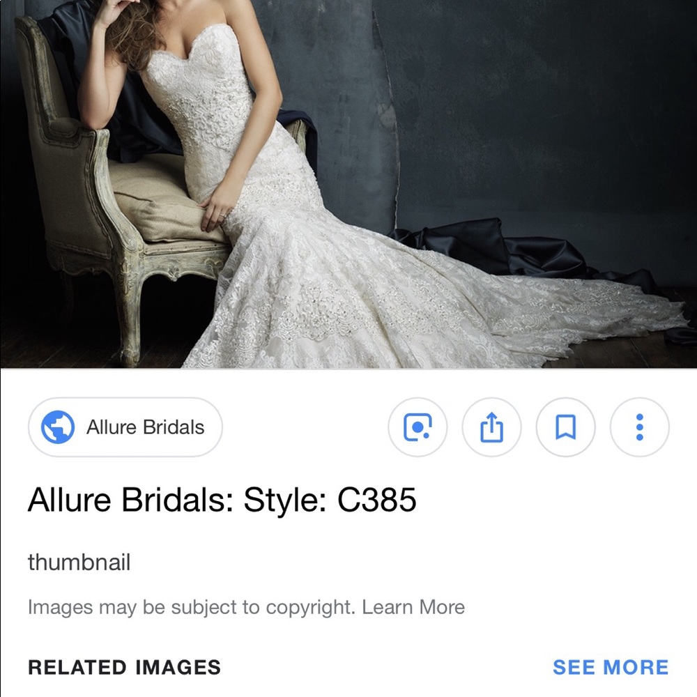 Allure Bridal style: C385
White lace A-line dress - Picture 3 of 8
